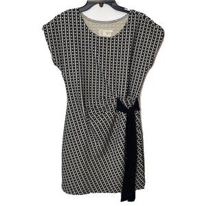 Anthro Saturday Sunday Womens Isabel Bow Tie Mini Dress Black S Geometric Formal